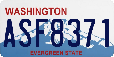 WA license plate ASF8371