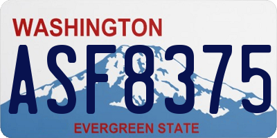 WA license plate ASF8375