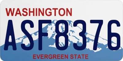 WA license plate ASF8376