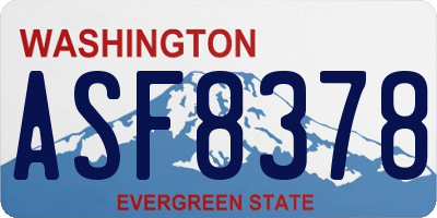 WA license plate ASF8378