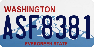 WA license plate ASF8381