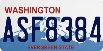 WA license plate ASF8384