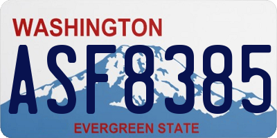 WA license plate ASF8385