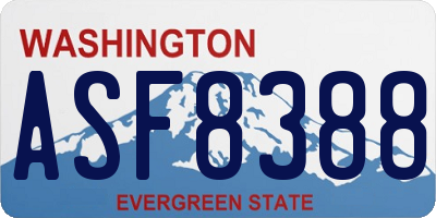 WA license plate ASF8388