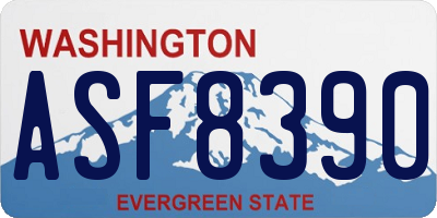 WA license plate ASF8390