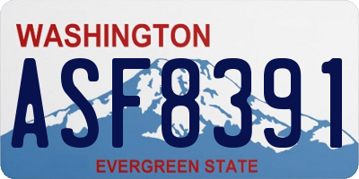 WA license plate ASF8391