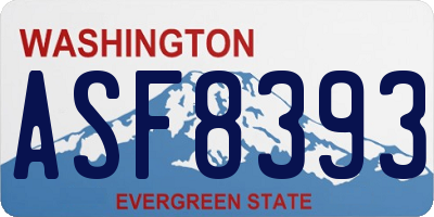 WA license plate ASF8393