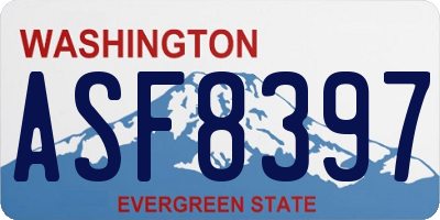 WA license plate ASF8397