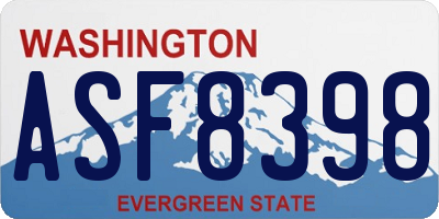 WA license plate ASF8398