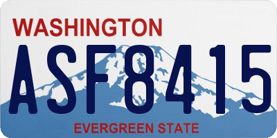 WA license plate ASF8415