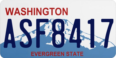 WA license plate ASF8417