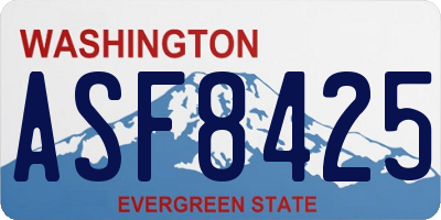 WA license plate ASF8425
