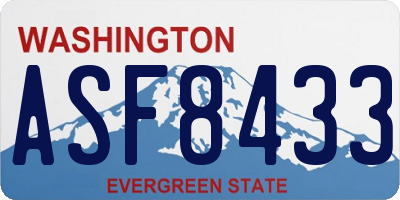 WA license plate ASF8433