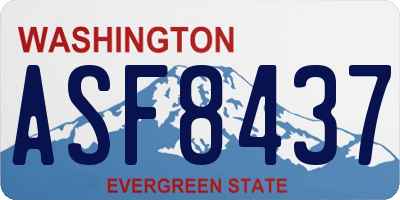 WA license plate ASF8437
