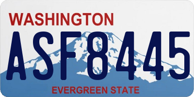 WA license plate ASF8445