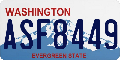 WA license plate ASF8449