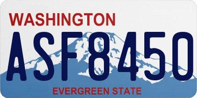 WA license plate ASF8450