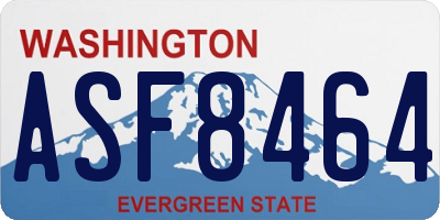 WA license plate ASF8464
