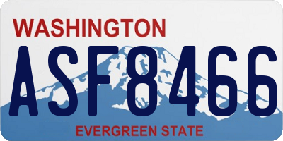 WA license plate ASF8466