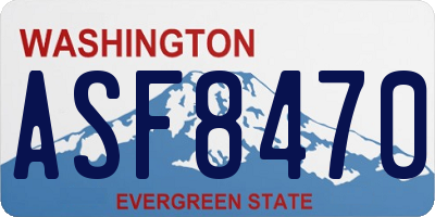 WA license plate ASF8470