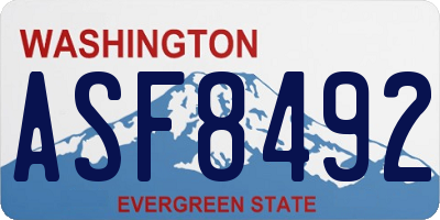 WA license plate ASF8492