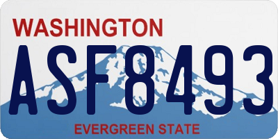 WA license plate ASF8493