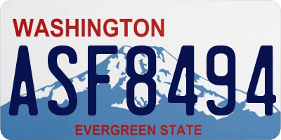 WA license plate ASF8494