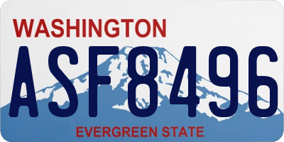 WA license plate ASF8496