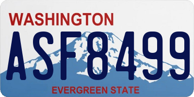 WA license plate ASF8499
