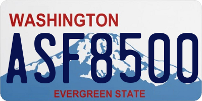 WA license plate ASF8500