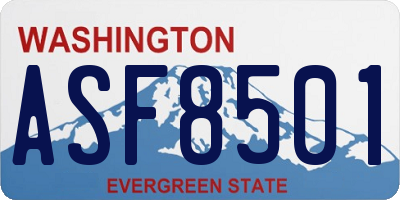 WA license plate ASF8501