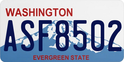 WA license plate ASF8502