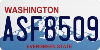 WA license plate ASF8509