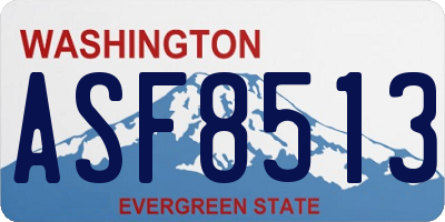 WA license plate ASF8513