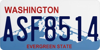 WA license plate ASF8514