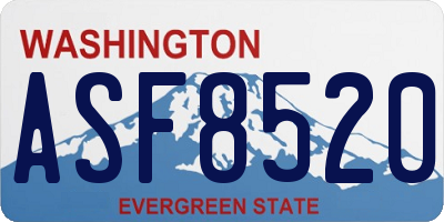WA license plate ASF8520