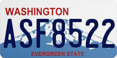 WA license plate ASF8522