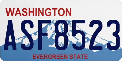 WA license plate ASF8523