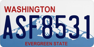 WA license plate ASF8531
