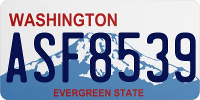 WA license plate ASF8539