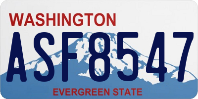 WA license plate ASF8547