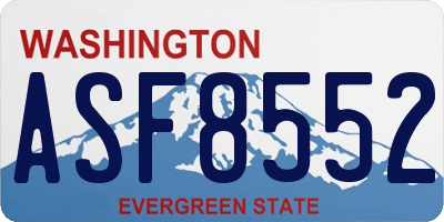 WA license plate ASF8552
