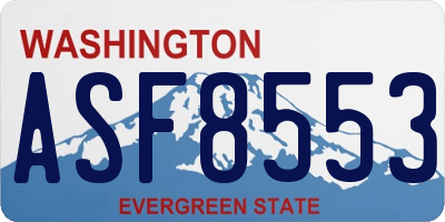 WA license plate ASF8553