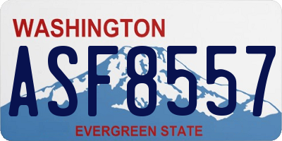 WA license plate ASF8557