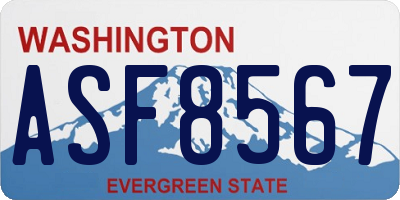 WA license plate ASF8567