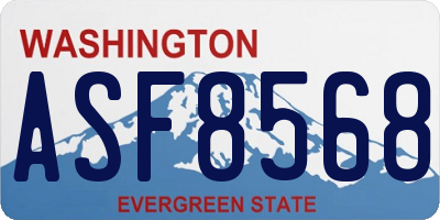 WA license plate ASF8568