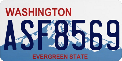 WA license plate ASF8569