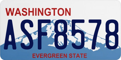WA license plate ASF8578