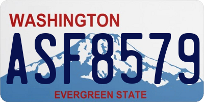 WA license plate ASF8579