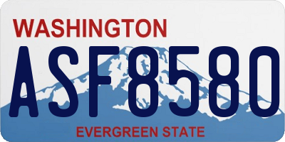 WA license plate ASF8580